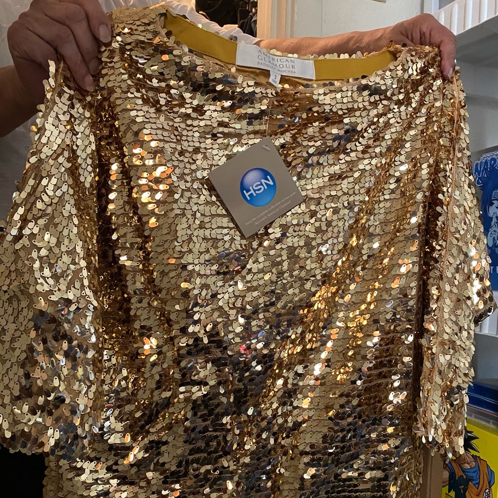 American Glamour Sequin Badgley Mischka Top